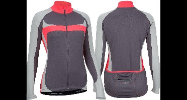 Avento Wielrenshirt Lange Mouw - Dames - Antraciet/Roze - 42