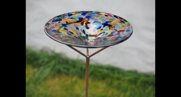 Vogelbad van glas 27cm doorsnede