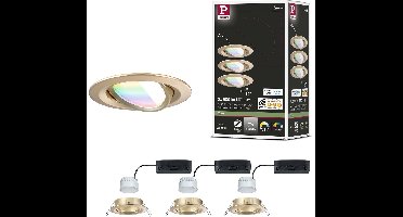 LED-inbouwlamp Nova Coin rond 84mm 50° RGBW+ 3x6W 3x500lm 230V Goud mat Aluminium