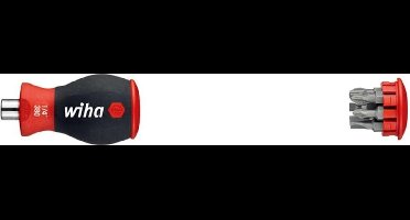 Wiha Schroevendraaier met bitmagazijn magnetisch Phillips, sleufkop met 6 bits, Stubby, 1/4 in blister - 33738