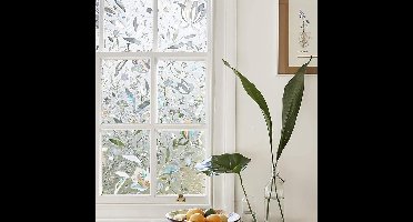 Raamfolie Privacy Matte Ondoorzichtige Glasfolies Niet Zelfklevende Statische Kleeflaag Hittebeheersing Tint Decoratieve Film, Badkamer Woonkamer Huurwoning, 3D Tulp 44,5 x 300 CM