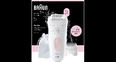 Braun Silk·épil 5 - Wet&Dry Epilator - 5-030 - Eenvoudige Haarverwijdering - Langdurig Gladde Huid - Inclusief Scheerkop en Trimkam - Roze