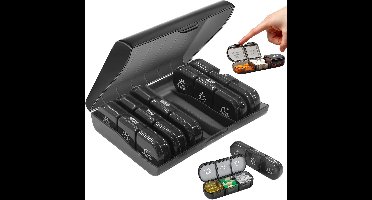 Ynkkvre - wöchentlicher Pillendose 7 Tage - Tablettenbox 7 Tage - Wochen Tablettenbox - Draagbare 7-daagse pillendoos - Reispillendoos - Vochtwerende pillendoos - Dubbele Sluiting & Anti-Omvallen - Artritis Vriendelijk Openen