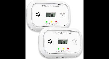 2-Pack ELRO FC5010 Koolmonoxidemelder met 10-jarige batterij en display - CO-melder voldoet aan Europese Norm EN50291