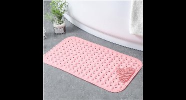 Douchemat - 80 x 50 cm (Rechthoekig) - thermoplastisch - antislip - zuignappen - comfortabele massage - machinewasbaar - Kleur : roze