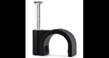 Kabelclip - Spijkerclip - Kabelklem - Kabelhouder - 8 mm - 100 stuks - Zwart - Allteq