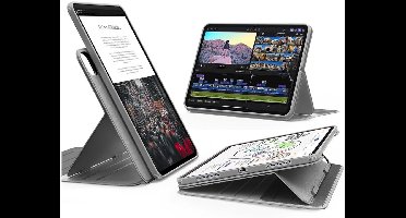 ESR Hoes Geschikt voor iPad Pro 11 (2024/2025) - Shift Book Case - Beschermhoes met Standaard - 9 Kijkhoeken - Sleep/Wake - Grijs