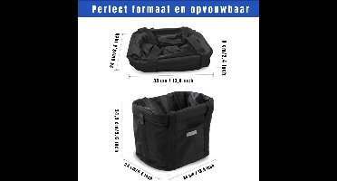 RVV® Hondenfietsmand - Fietstas Hond - Hondenfietsmand Afneembaar - 34 x 34 x 24 - tot 5Kg - Zwart