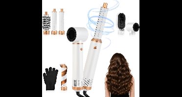 Fohnborstel - Krulborstel - Krultang 5 in 1 - Wit