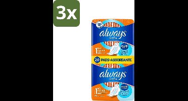 Always Ultra - Maandverband - Met Vleugels - Duo Verpakking - 20 Maandverbandjes - Bulkverpakking - 3 stuks