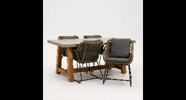 Tuinstoel portofino olijf groen met Veltis tafel 180 cm