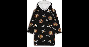 One Piece Hoodie Fleece deken Zwart, 7 - 14 jaar