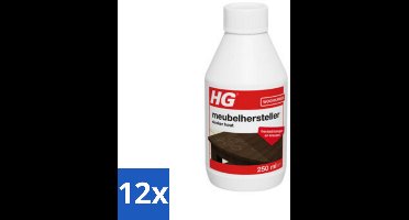 12 x HG Meubelhersteller Donker Hout 250 ml - Meubelhersteller - Houtverf - Meubels Schoonmaken - Krassen Verwijderen - Vlekken Verwijderen