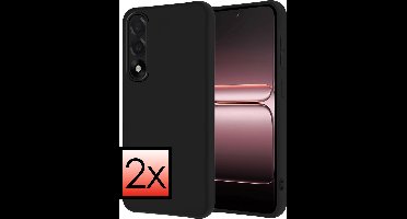 Hoesje - 2 Stuks - Geschikt voor OnePlus Nord 5 - Sterk & Shockproof - Case Siliconen - Back Cover - Telefoon Hoes - Zwart