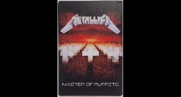 Metallica master of puppets Reclamebord van metaal METALEN-WANDBORD - MUURPLAAT - VINTAGE - RETRO - HORECA- BORD-WANDDECORATIE -TEKSTBORD - DECORATIEBORD - RECLAMEPLAAT - WANDPLAAT - NOSTALGIE -CAFE- BAR -MANCAVE- KROEG- MAN CAVE