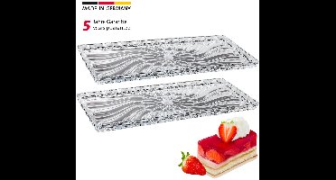 Westmark 2 Stol- en taartborden, breukbestendig, glaslook, kunststof, transparant, 344022E3