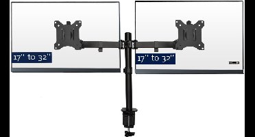 DESQ® Dubbele Monitorarm | 17/32 Inch | Full motion | Zwart