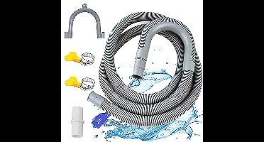 Afvoerslang voor wasmachines en vaatwassers - 2 m verlengslang met bevestigingsmateriaal