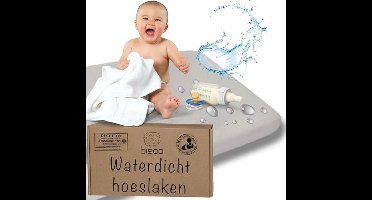 Bisoo 70x140 cm - 1 Baby Waterdichte Hoeslakens 2in1 - Wieg Hoe Slaken + Waterdichte Matras Beschermer Wiegen - 100% Jersey OEKO-TEX - Zacht en Stil (140x70 Grijs)