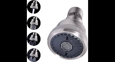 kraanverlenger - 4 standen - Lotus-kop - Kraanverlenger - Spatbescherming - Connector sproeikop - Beluchter - Universele verlenger - Draaibaar - Uitloop - Geschikt voor keukenkranen - wapengrijs