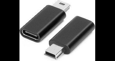2x USB-C naar Mini USB Adapter - Vrouwelijk naar Mannelijk Converter voor Laptops, Tablets en Meer