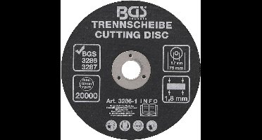 BGS - Doorslijpschijf - klein formaat - ook voor luchtsleutel - lucht doorslijptol - opname gat 9.7mm - doosnede 75mm - BGS3286-1