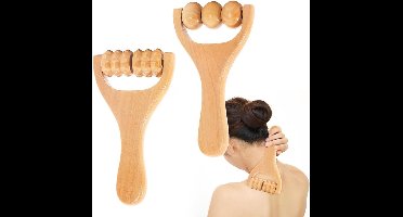 longziming -Houten Massage Roller Set – Ergonomisch Gebogen Ontwerp– Natuurlijk Materiaal– Spierontspanning voor Sport & Dagelijks Gebruik– 2stuks