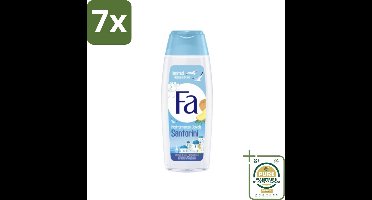7 x Fa - Douchegel - Mediterranean Jewels Santorini - Verfrissend & Hydraterend - Verzachtend - 250 ml - Grootverpakking - Douchegel Santorini - Mediterrane Geur - Hydraterende Douchegel - Verzachtende Douchegel - Douchegel Voor Gevoelige Huid