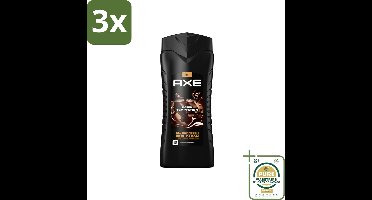 3 x Axe 3-in-1 Douchegel XL Dark Temptation 400 ml - Grootverpakking - Douchegel - 3-in-1 - Donker Chocolade - Geur - Fris