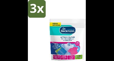 3 x Dr. Beckmann – Active Colour Oxi – Vlekverwijderaar – 400 g - Vlekverwijdering - Kleurbehoud - Oxi Poeder - Wasmiddel - Wasmachine