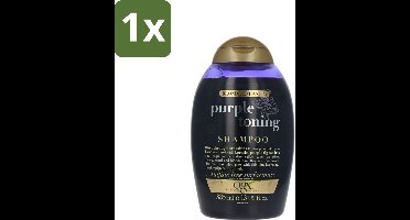 1 x OGX - Blonde Enhance - Purple Toning Shampoo - Voor Blond Haar - 385 ml - Blond Haar - Paarse Shampoo - Gele Tonen - Koperkleurige Tonen - Koelere Blonde Kleur