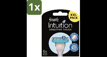 1 x Wilkinson - Navulmesjes Intuition Sensitive Touch - Met Verzorgende Gel - 6 scheermesjes - Scheermesjes - Gevoelige Huid - Verzorgende Gel - Aloe Vera - Vitamine E