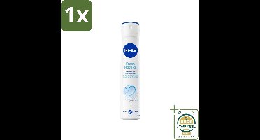 1 x Nivea - Deospray - Men - Fresh Natural - 48 Uur Lang Werkend - 200 ml- Nivea Men Deospray - 48 Uur Bescherming - Anti-transpirant - Frisheid - Zweetbehandeling