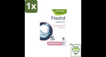 1 x Neutral Waspoeder Kleur 18 Wasbeurten 1,187 kg - Waspoeder - Gekleurde Was - Gevoelige Huid - Parfumvrij - Kleurstoffen