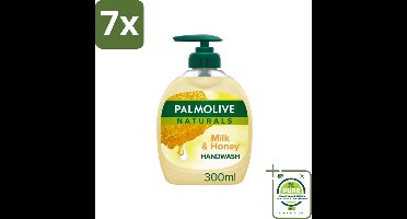 7 x Pamlolive Naturals - Handzeep - Melk & Honing - 300 ml - Grootverpakking - Handzeep - Melk En Honing - Natuurlijke Ingrediënten - Gevoelige Huid - Hydraterende Zeep