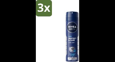 NIVEA Men Deodorant Spray Protect & Care 150 ml - Bulkverpakking - 3 stuks