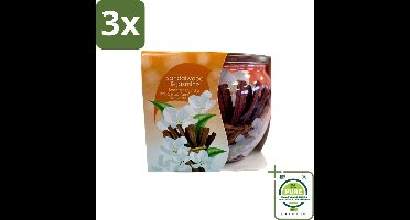 3 x At Home - Scents - Geurkaars - Sandalwood & Jasmin - 70 g - Grootverpakking - Geurkaars - Sandelhout - Jasmijn - Kaars - Geur