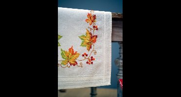 Vervaco - Loper kit - Herfstbladeren - PN-0013311 - Borduren - Borduurpakket - Borduurpakket volwassenen - Borduurpakket kind