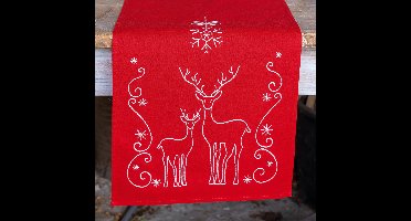 Vervaco - Loper kit - Kerst - Herten en ijskristallen - PN-0145591 - Borduren - Borduurpakket - Borduurpakket volwassenen - Borduurpakket kind