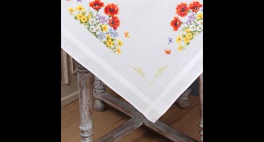 Vervaco - Tafelkleed kit - Wilde voorjaarsbloemen - PN-0145162 - Borduren - Borduurpakket - Borduurpakket volwassenen - Borduurpakket kind