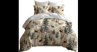 3-delige Dekbedovertrekset - Kerstpatroon - 220x240cm - Stijl 1