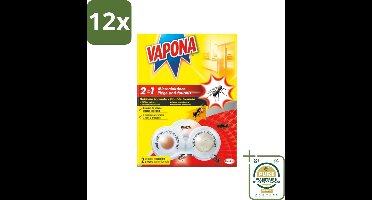 Vapona – Mierenlokdoos – Dubbele Insectenval - Voordeelverpakking - 12 stuks - Mierenbestrijding binnen en buiten - Mierenbestrijding buiten