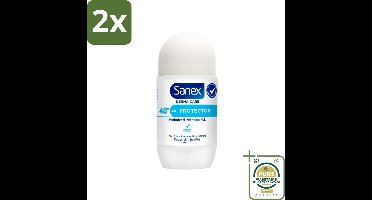 Sanex – Deodorant Roller – Dermo Protector – 53 ml - Voordeelverpakking - 2 stuks - Zweetbehandeling - Geurvervoeging