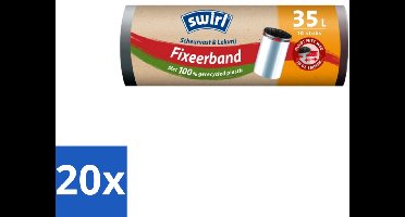Swirl – Pedaalemmerzakken – 35 L – Fixeerband – 10 zakken - Bulkverpakking - 20 stuks