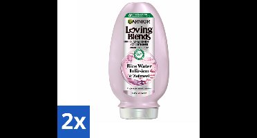 2 x Garnier - Loving Blends Rice Water Infusion - Conditioner - Glans & Zachtheid - Lang Haar - 250 ml - Haar Glans - Zachtheid Haar - Conditioner Lang Haar - Rijstwater Haar - Natuurlijke Conditioner