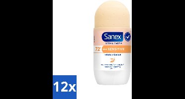Sanex – Deodorant Roller – Dermo Sensitive – 53 ml - Voordeelverpakking - 12 stuks