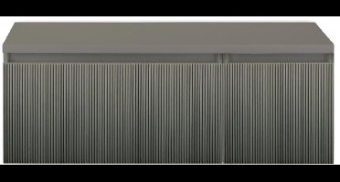 Frozen 3D Badmeubelset 120 cm - Greeplijst in Kleur - Wastafel Onderkast met Bovenblad Petrol Mat