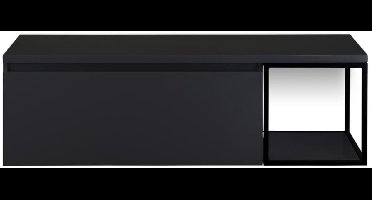 Frozen Badmeubelset 140 cm - Greeplijst in Kleur - Zwart Frame - Wastafelbovenblad Zwart Mat