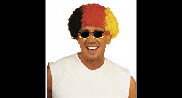 Widmann Duitsland supporters pruik - Afropruik - zwart / rood / geel - EK / WK landen
