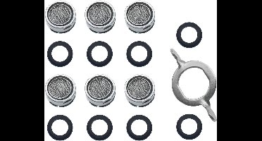 Sanitairaccessoire kraanverstuivers – 6 Stuks – inclusief 1 sleutel,24 mm buitendraad,met behuizing,vervangingsonderdeel,geschikt voor badkamer&keuken